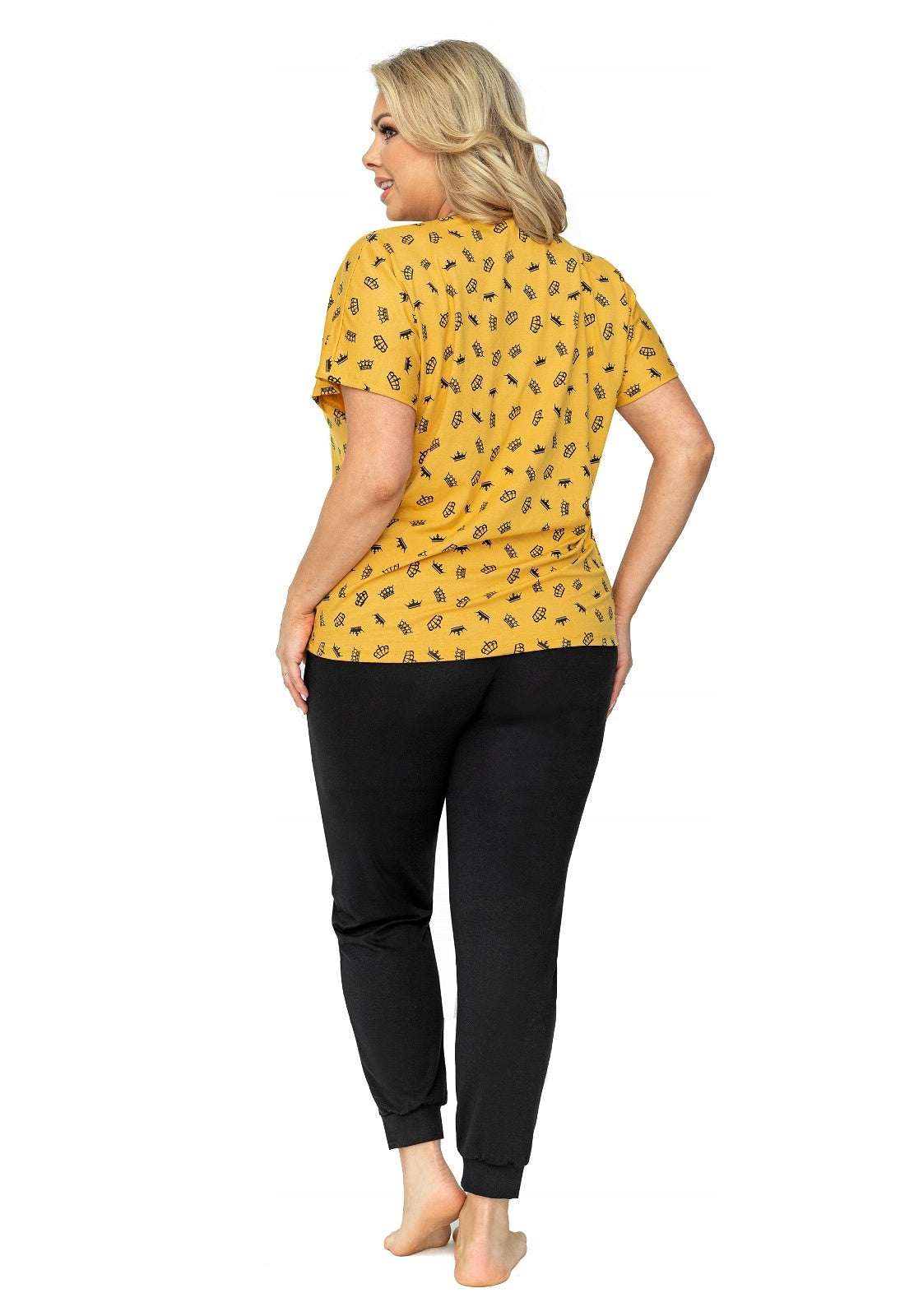 Zweiteiliger Pyjama mit Hose für Damen Donna Queen Plus 
