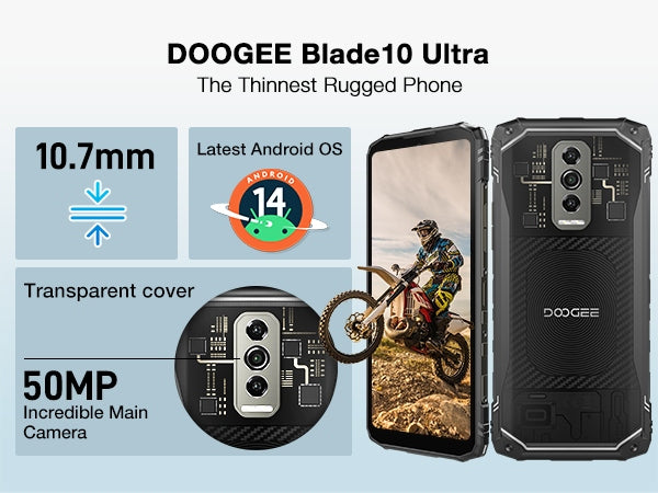 DOOGEE BLADE10ULTRA 20GB+256GB Smartphone 5150mAh 6,56"HD Android 14 IP6869K Manufacturer code BLADE10ULTRA-BLACK