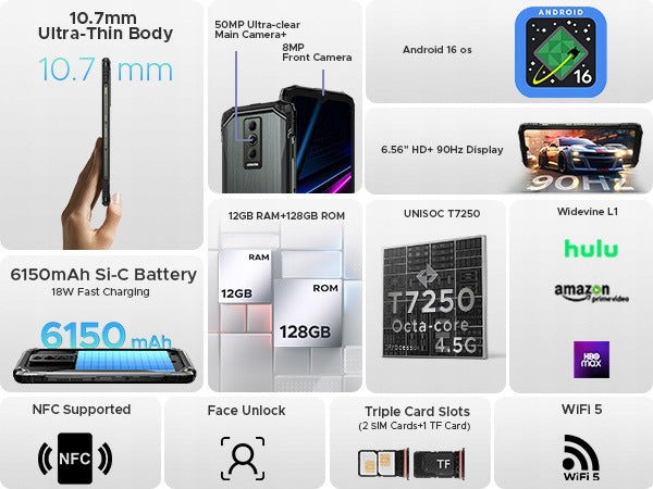 DOOGEE Blade10Pro-E Armored Smartphone IP68 LTE 4G Dual SIM 12+128GB/NFC/GPS Charger included yes