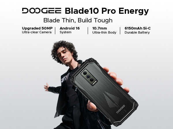 DOOGEE Blade10Pro-E Armored Smartphone IP68 LTE 4G Dual SIM 12+128GB/NFC/GPS Headphones included no