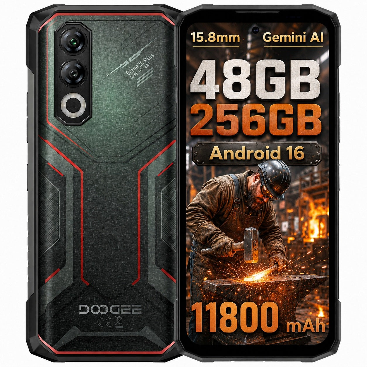 DOOGEE Blade20Plus Pancerny Telefon 48+256GB 11800mAh NFC/4G LTE Dual SIM