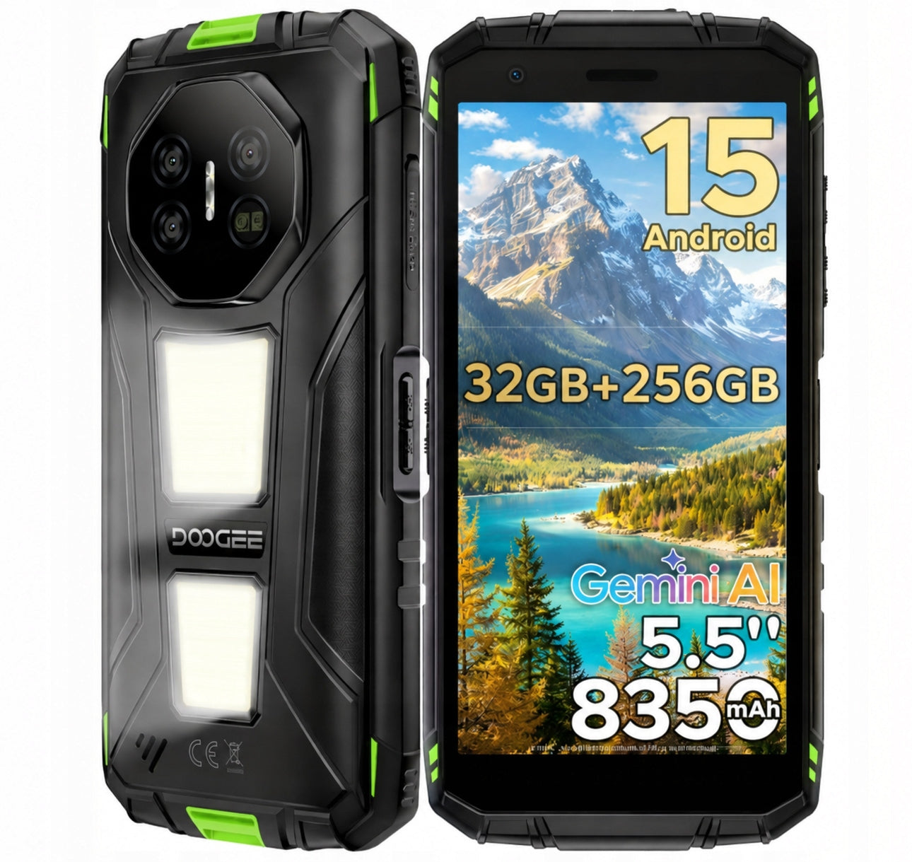 DOOGEE Fire3MAX Android15 32+256GB 8350mAh 5.5"IPS HD 48MP/NFC/1200LM/T7250