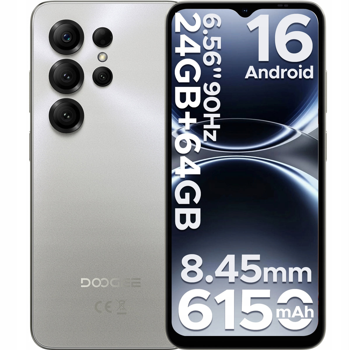 DOOGEE NOTE56X 6.56" HD 6150mAh Android16 24/64GB Dual SIM GPS OTG