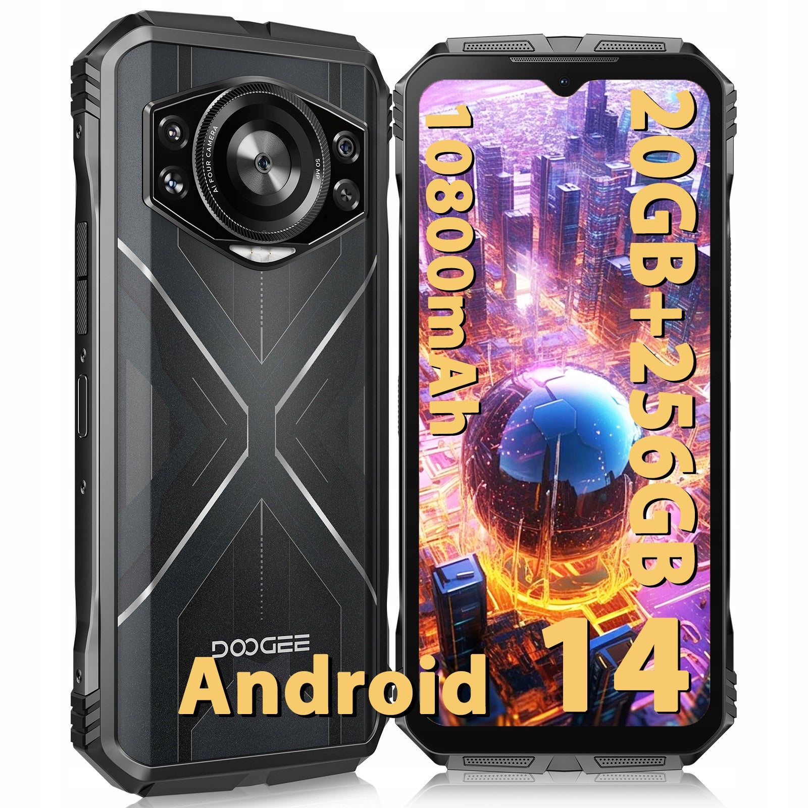 DOOGEE S Cyber Armored Android 14 20/256GB 6,58" 10800mAh NFC SIM Brand DOOGEE
