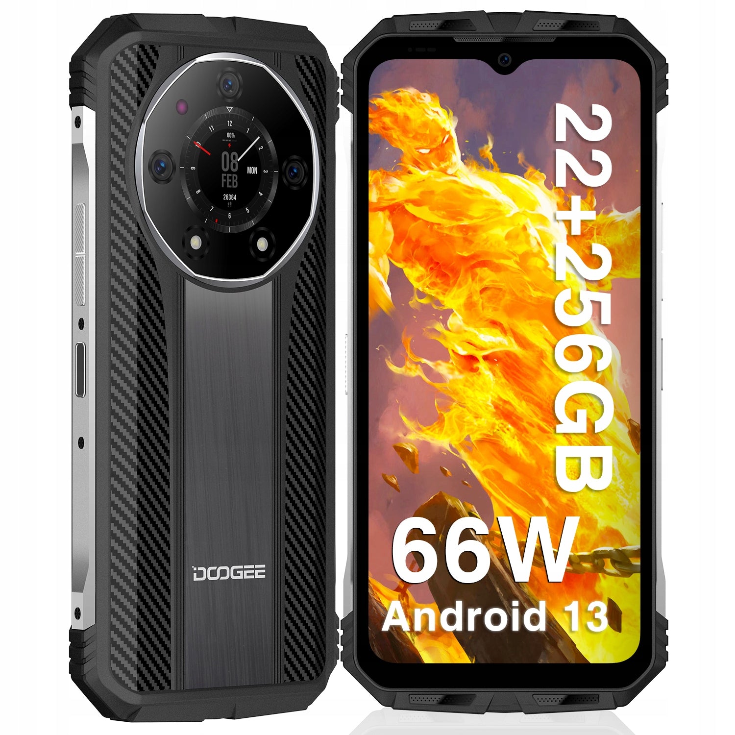 DOOGEE S110 Smartphone 22/256GB NFC ARMORED PHONE 66W 4G IP68 IP69K 120Hz