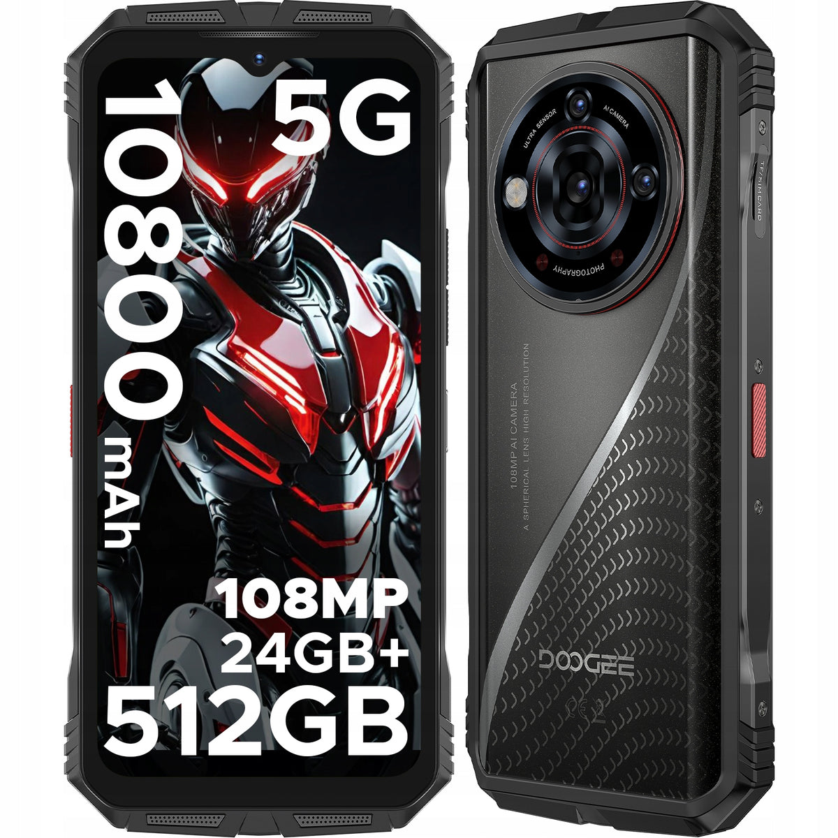 DOOGEE S118PRO 5G Smartphone 10800mAh 24/512GB Android 14 108MP SIM 2TB NFC