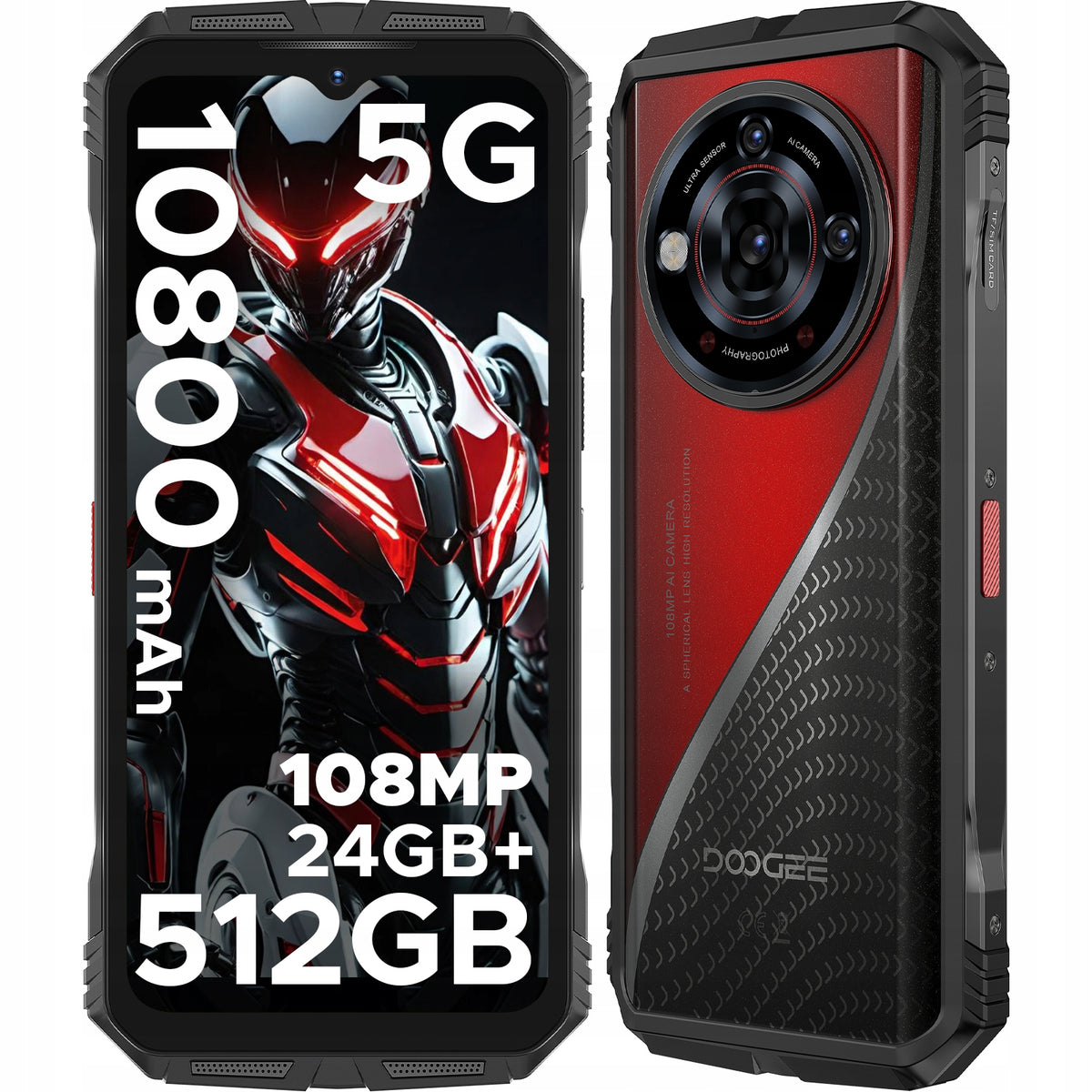 DOOGEE S118PRO Smartphone 10800mAh 24/512GB Android 14 6,6" 108MP SIM 2TB NFC