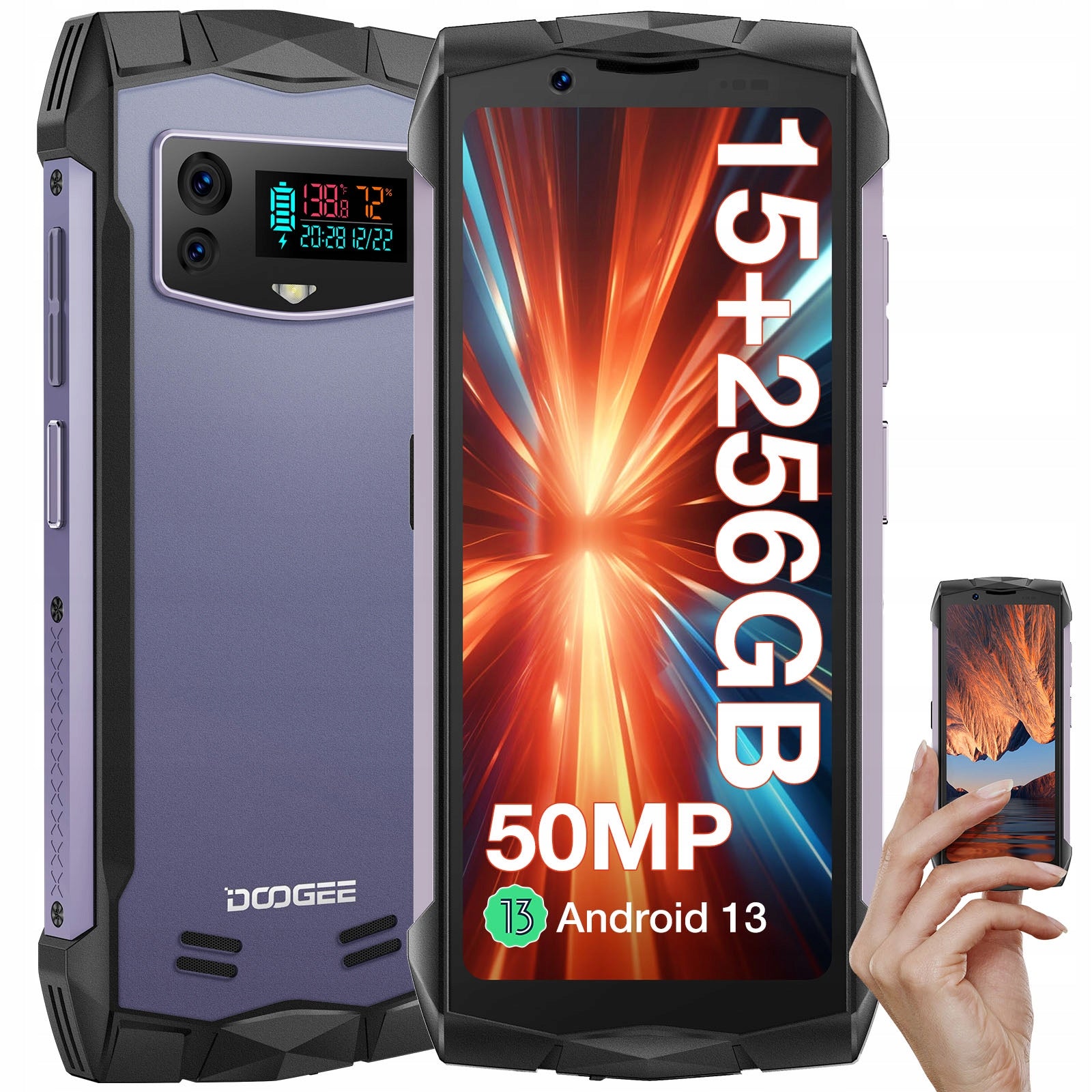DOOGEE SMINI Smartphone 15GB+256GB 4.5" QHD IP68IP69K SIM Android 13 WIFI NFC