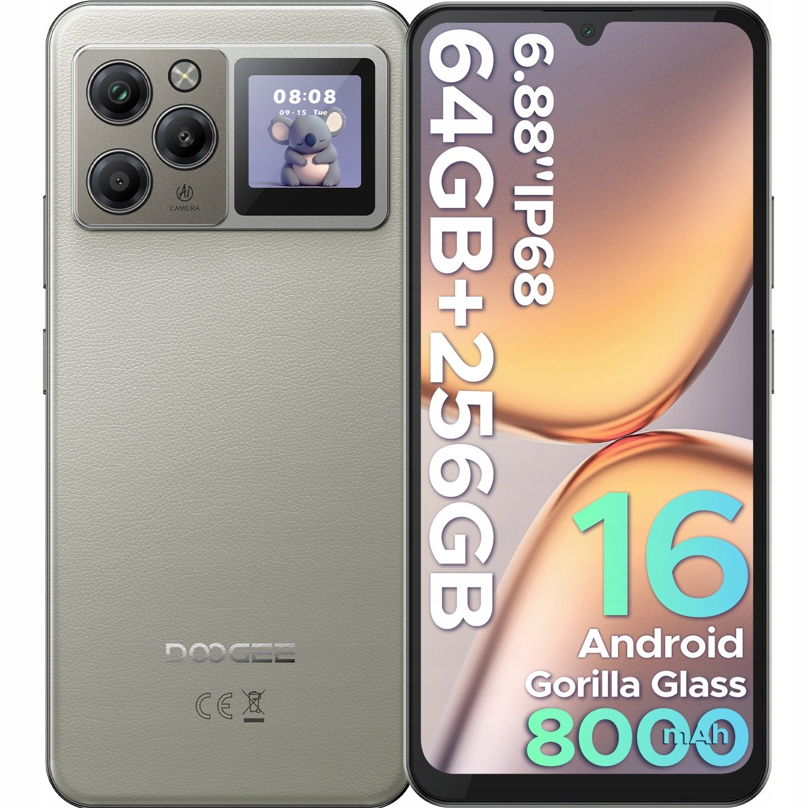 DOOGEE Smartphone M30Pro 6.88"IP68W 8000mAh 64+256GB Android16 4G SIM NFC GPS