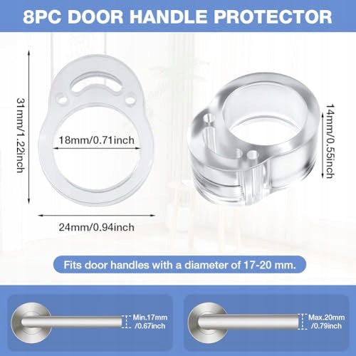 DOOR HANDLE FENDER TRANSPARENT SET OF 8 PCS DOOR WALL PROTECTION Manufacturer code Bez marki