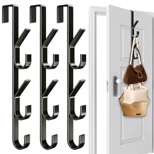 DOOR HANGER WITH 5 CARBON STEEL VERTICAL HOOKS SET OF 3PCS Brand no brand