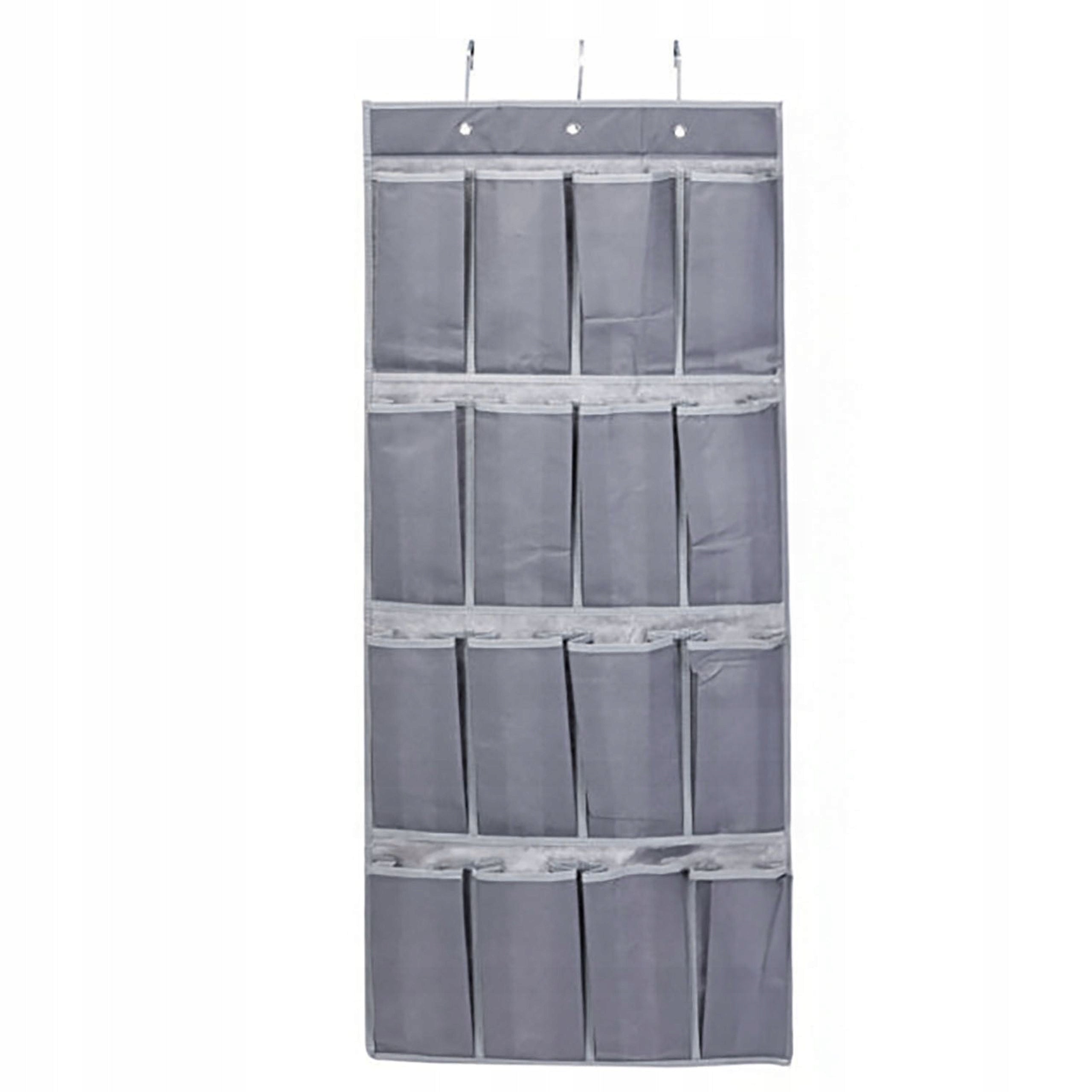 DOOR HANGING ORGANIZER grey 45x110cm 16 compartments for small items Manufacturer code ORGANIZER WISZĄCY NA DRZWI 16 przegródek na