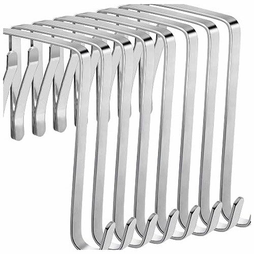 DOOR HOOKS ADJUSTABLE STEEL SET OF 8 UNIVERSAL METAL