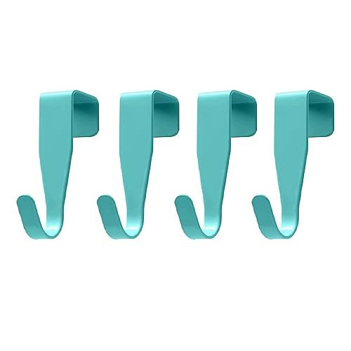 DOOR HOOKS BLUE HANGERS CLOTHES SET OF 4 PCS FOR HOME