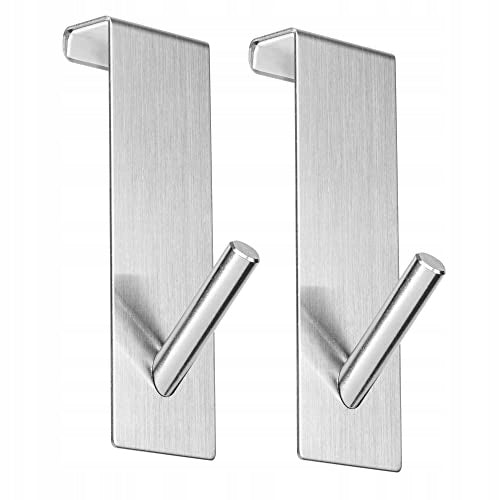 DOOR HOOKS STAINLESS STEEL FOR TOWELS CLOTHES SET OF 2 steel Brand no brand