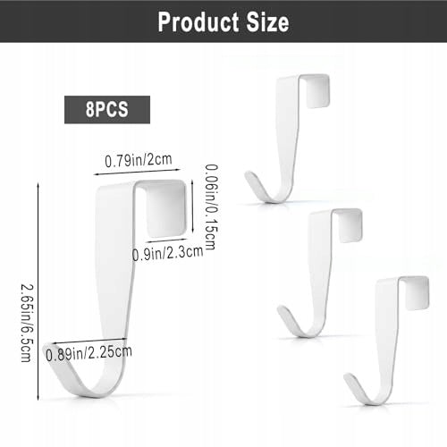 DOOR HOOKS WITHOUT DRILLING CARBON STEEL CLOTHES HANGERS SET OF 8 Manufacturer code Producent niezależny