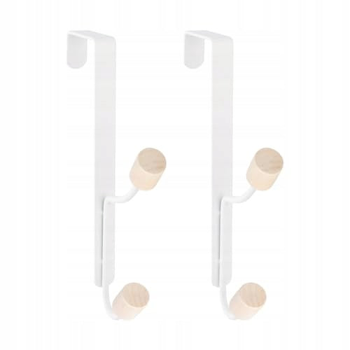 DOOR HOOKS WITHOUT DRILLING METAL DOUBLE WHITE 2 PCS METAL Brand no brand