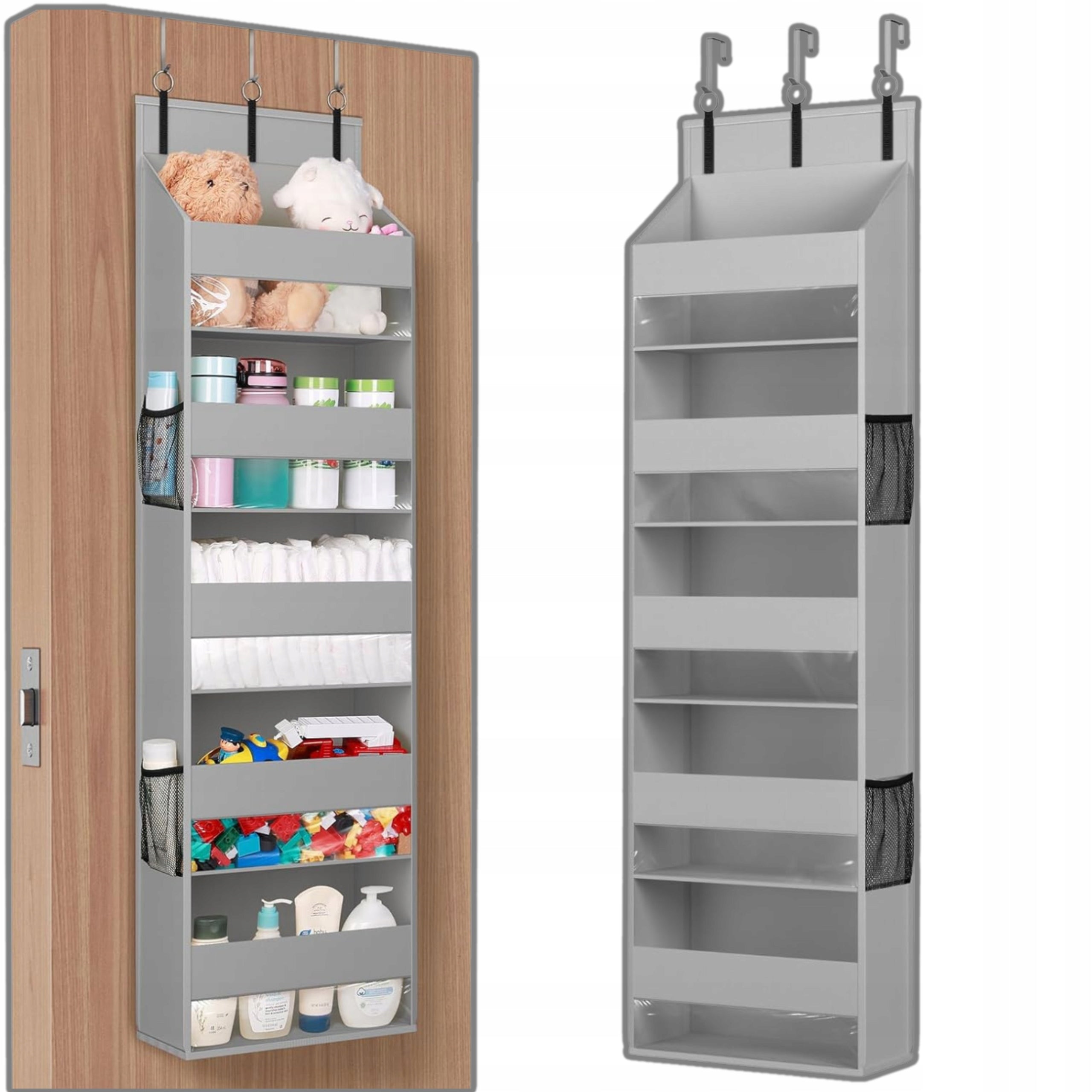 DOOR ORGANIZER HANGING FOR BATHROOM CLOSET TOYS POCKETS BASKET 5 SHELVES