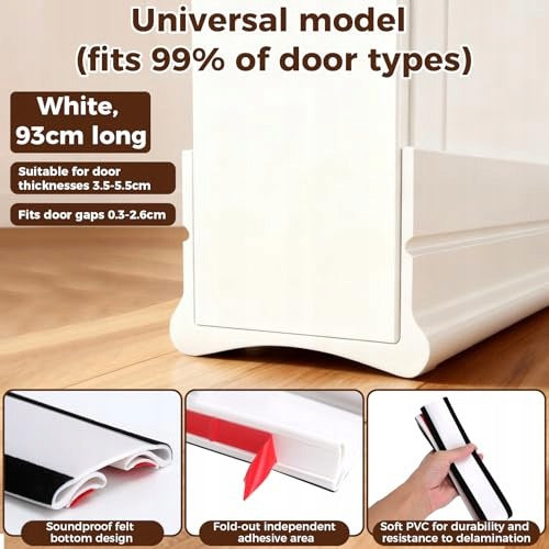 DOOR SEAL SILICONE SELF ADHESIVE 93 CM WHITE DAMPING metal Manufacturer code SWC5908807083811