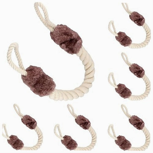 DOOR STOPPER COTTON CORD BROWN WHITE CLAMP PROTECTION 6 PCS