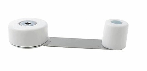 DOOR STOPPER ROTARY CHROME FLOOR MOUNT WHITE FOR HOME