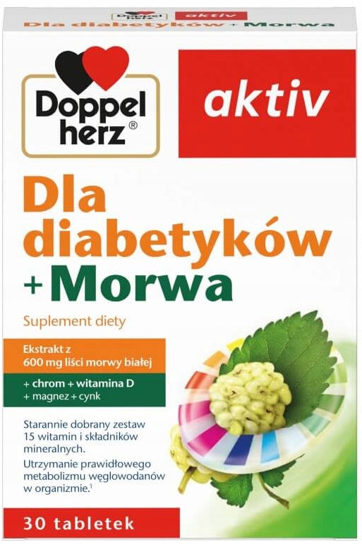 DOPPELHERZ AKTIV For diabetics + Mulberry VITAMINS MINERALS 30 tablets