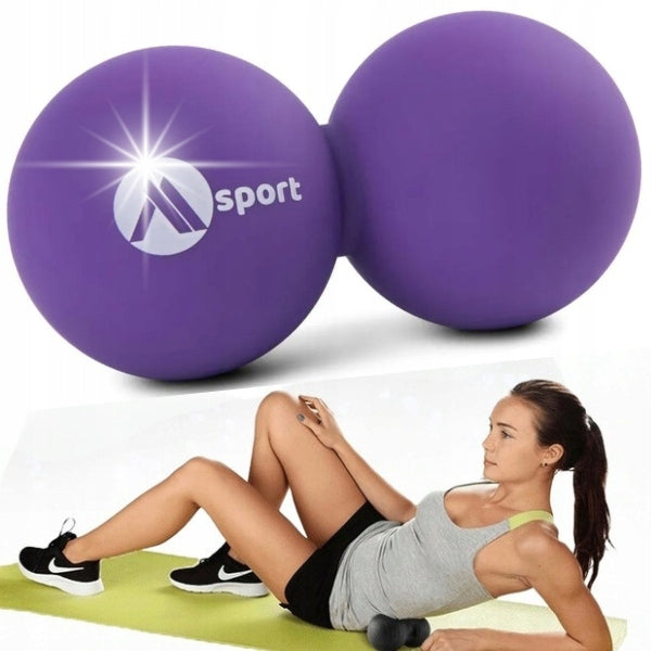 DOUBLE BALL 63mm MASSAGE ROLLER SILICONE MASSAGER LACROSSE CROSSFIT