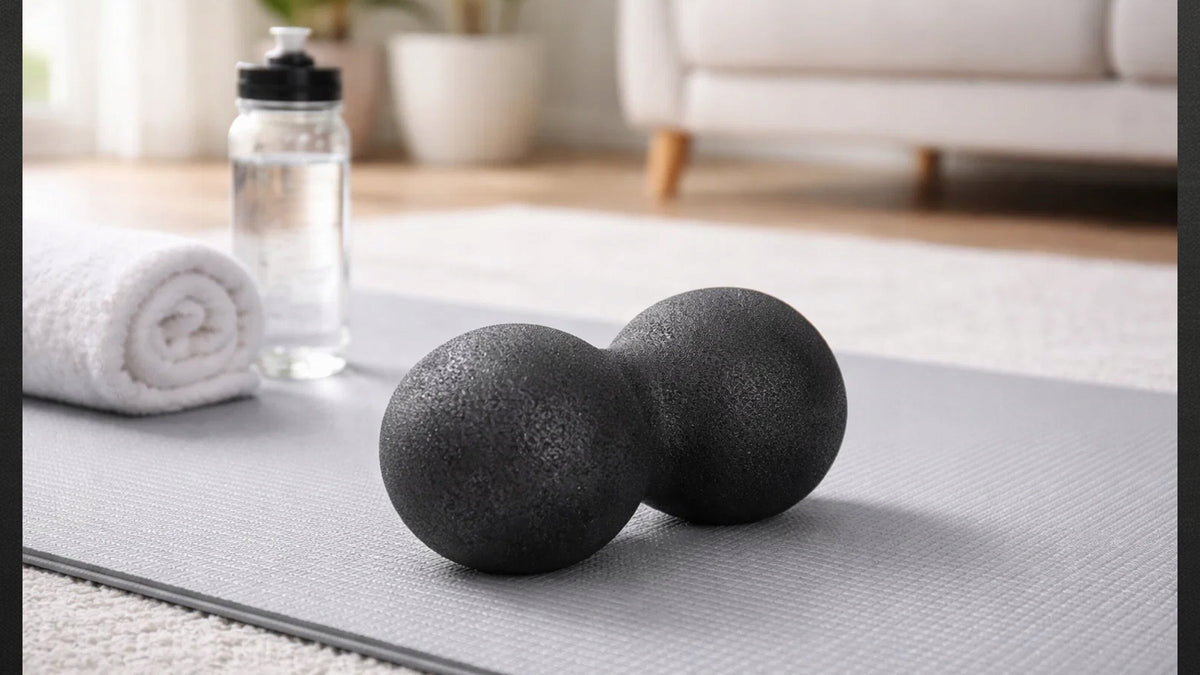 DOUBLE BALL MASSAGE ROLLER MUSCLE MASSAGER VERY HARD 13CM Packaging status original
