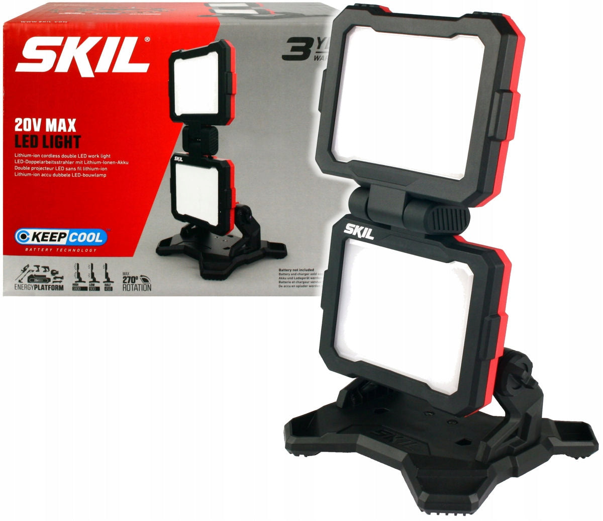 DOUBLE BATTERY LAMP 2xLED 20V 3157 SKIL