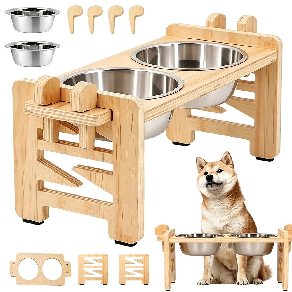 DOUBLE BOWL ADJUSTABLE STAINLESS STEEL FOR CAT DOG STAND Brand no brand