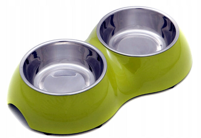 DOUBLE BOWL MELAMINE Roz S 26,5x15x5,5cmGREEN