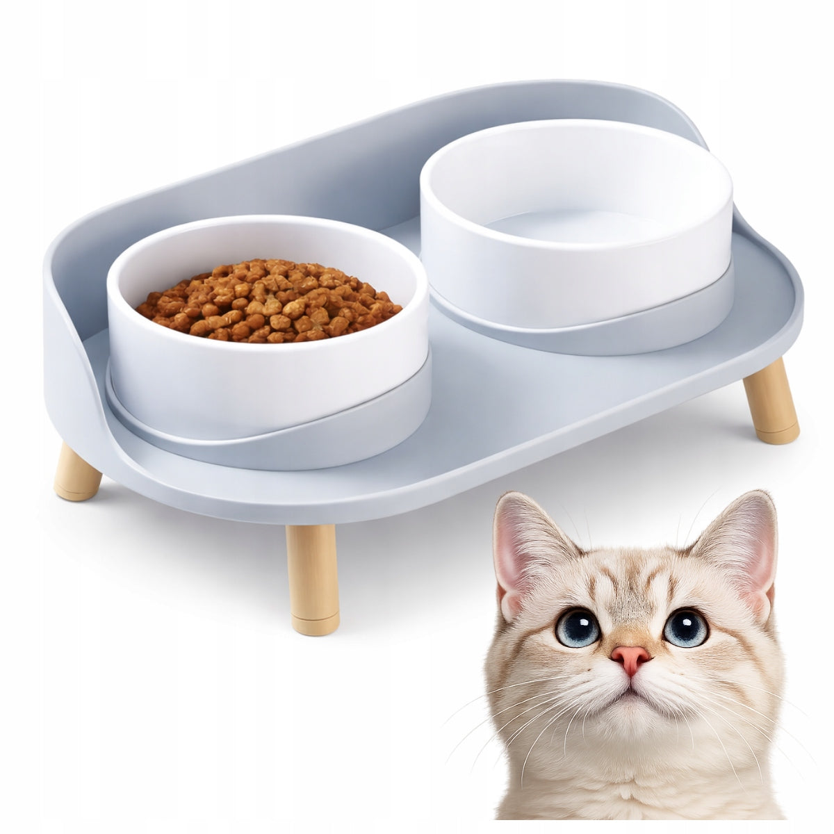 DOUBLE BOWL RAISED TABLE ON STAND SET STABLE ADJUSTMENT