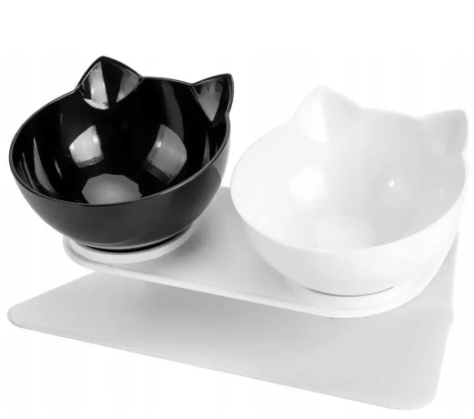 DOUBLE BOWL WITH EARS FOR CAT DOG WITH STAND BOWL SET 2444