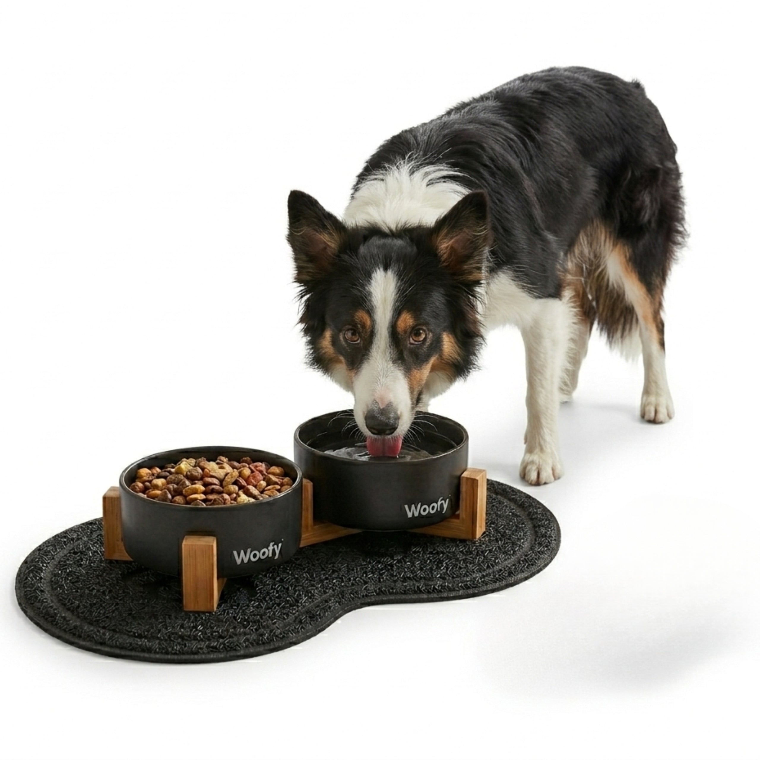 DOUBLE CERAMIC BOWL ON A DOG STAND CAT BOWLS WOOFY 2x 400ml Trade name MISKA PODWÓJNA CERAMICZNA NA STOJAKU DLA PSA KOTA PSÓW KOTÓW MOCNA DUŻA SOLIDNA MISKI WOOFY 2x 400ml