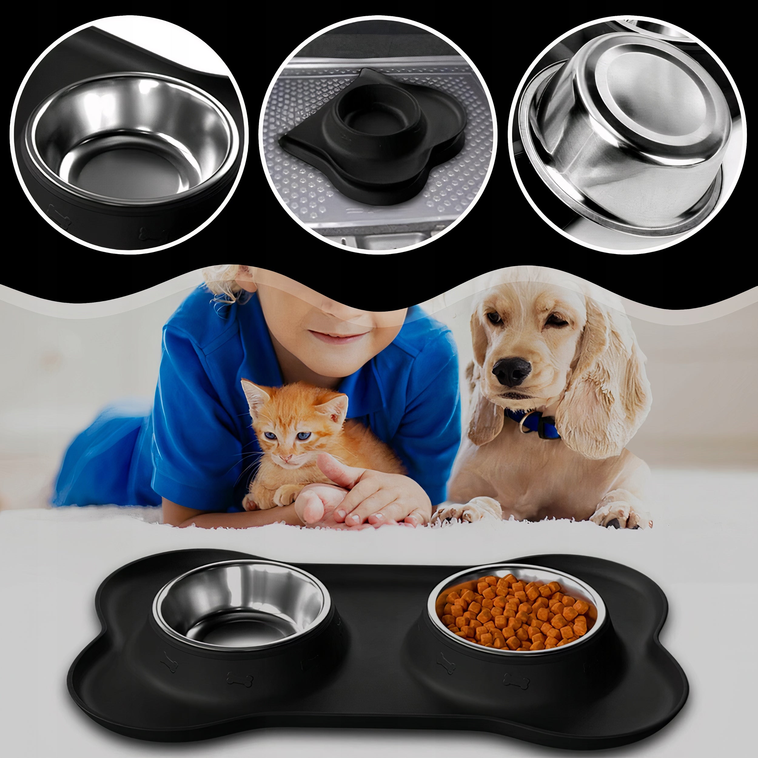 DOUBLE DOG BOWL CAT NON-SLIP + BOWL PAD 2x450 ml Manufacturer code 8711252180274