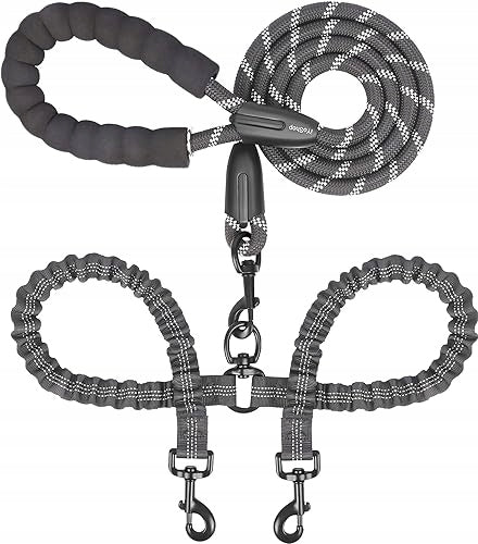 DOUBLE DOG LEASH WITH CLUTCH ADJUSTABLE TRAINING DOG FOR HOME