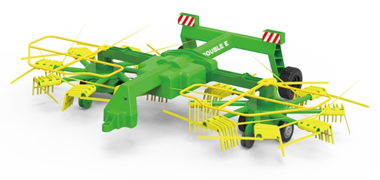 DOUBLE E Elektrický obraceč sena za traktor FENDT a DOUBLE E 1:16