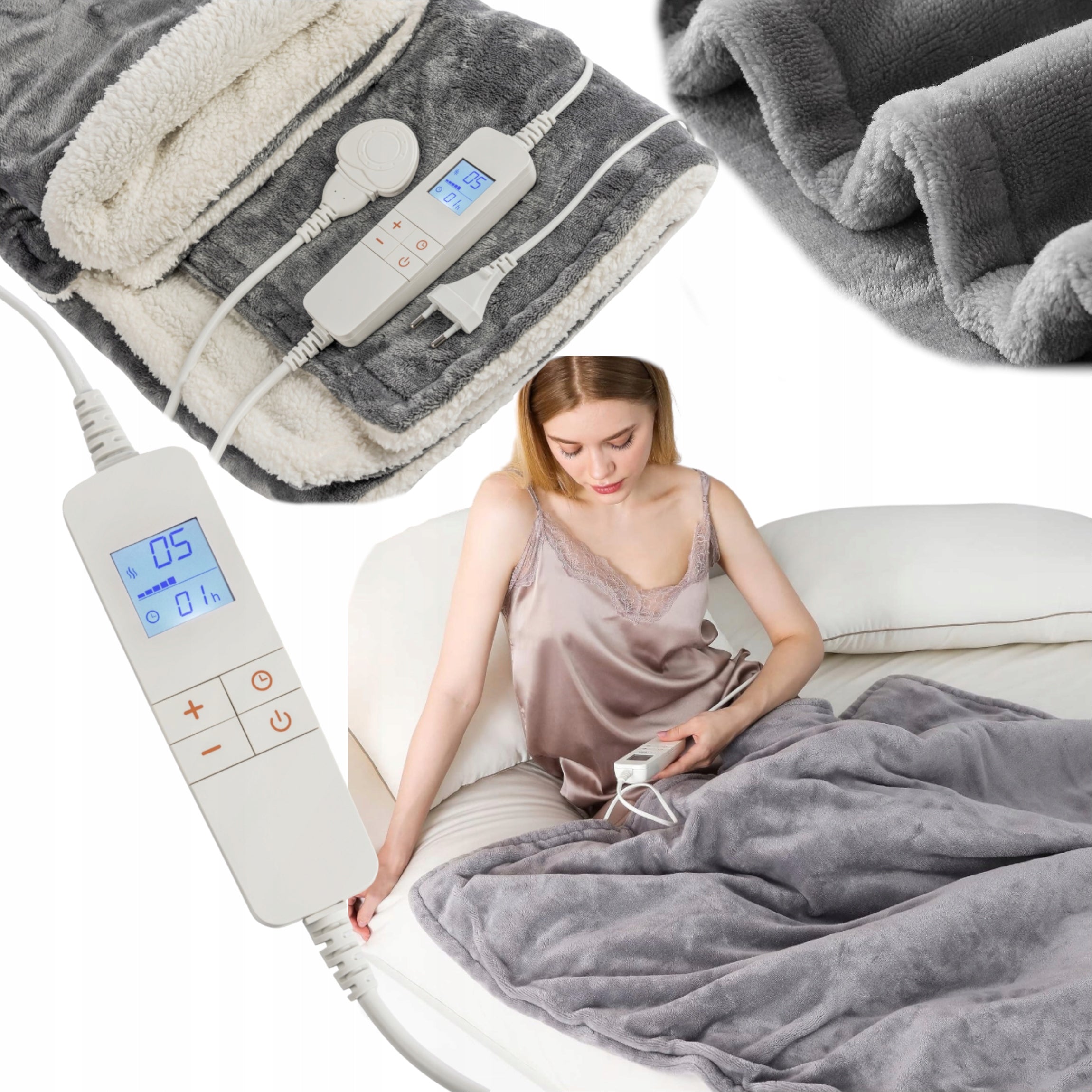 DOUBLE ELECTRIC HEATING BLANKET NICE MATERIAL AND LOTS OF PREMIUM XXL OPTIONS