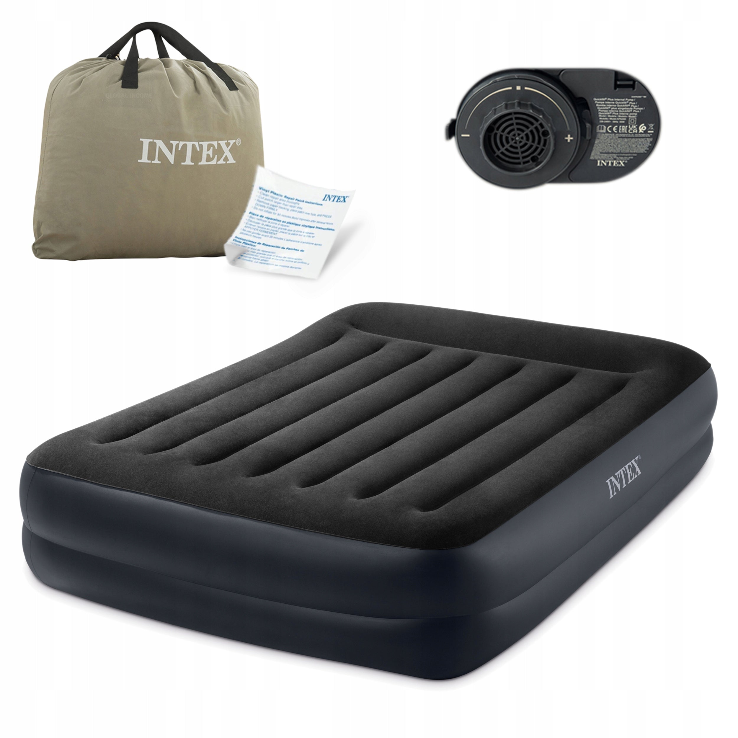 DOUBLE INFLATABLE MATTRESS 203x152cm INTEX 64124ND BUILT-IN PUMP