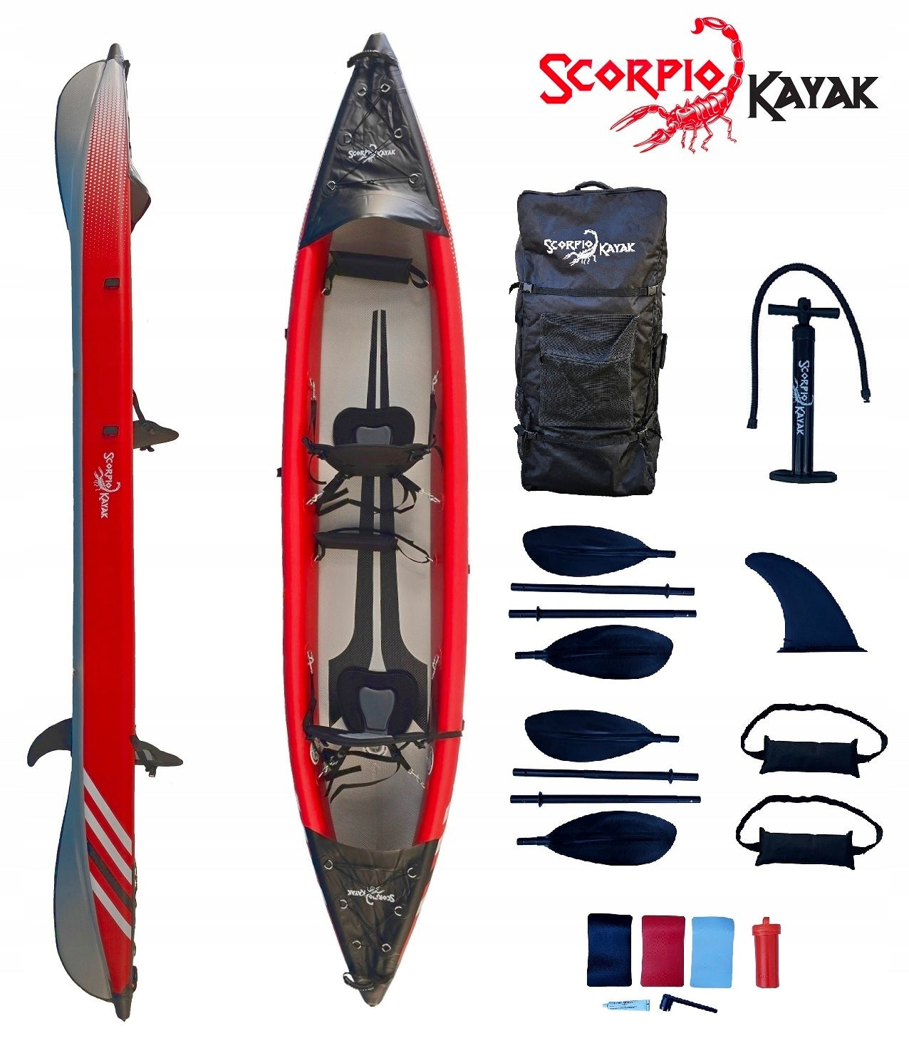 DOUBLE KAYAK PUMPED DS 410 FULL DROPSTITCH SET OF TWO