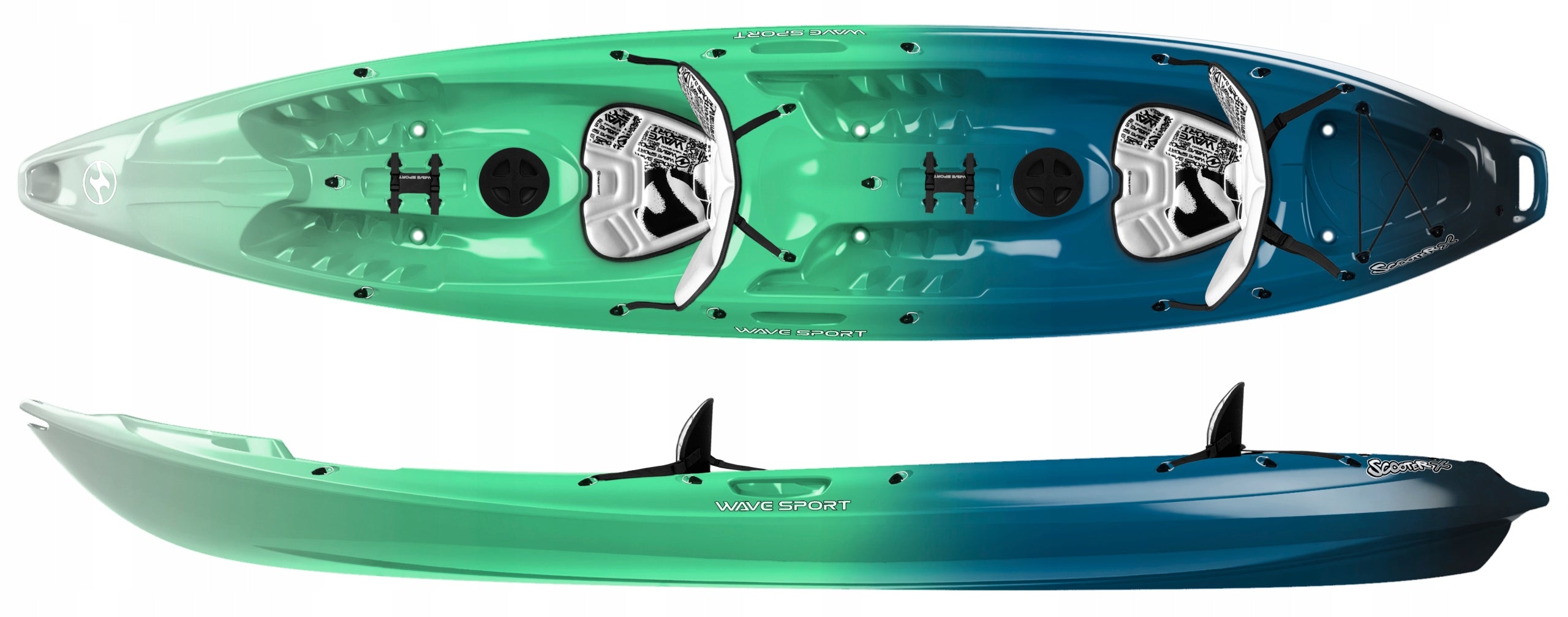 DOUBLE KAYAK SIT ON TOP STABLE SCOOTER 2os WAVE SPORT TWO
