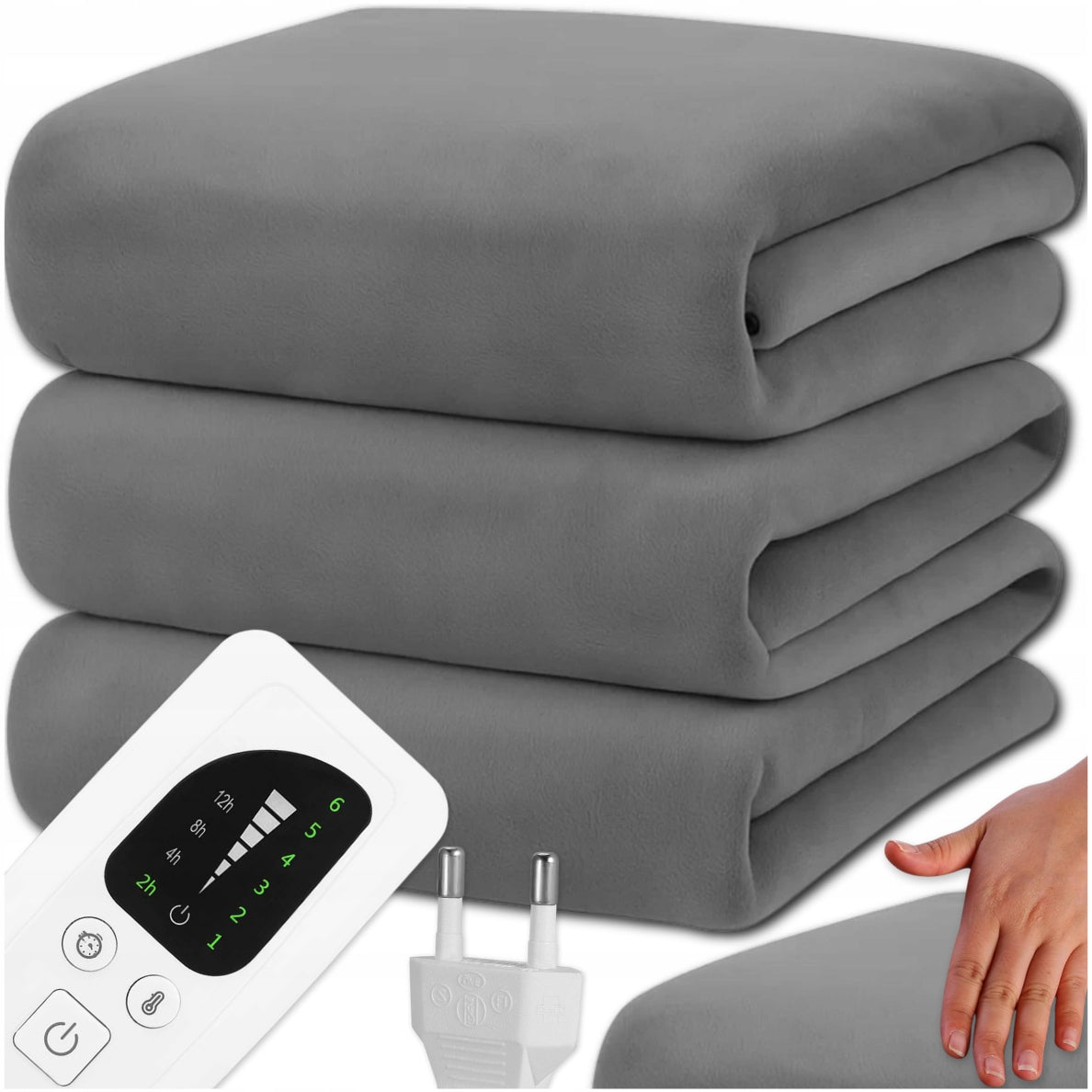 DOUBLE LARGE ELECTRIC BLANKET 180X160 HEATED TIMER MAT + REMOTE CONTROL