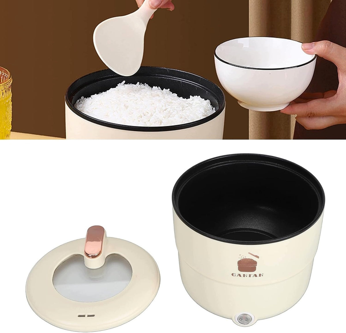 DOUBLE LAYER ELECTRIC RICE COOKING POT 1,8L FOR STEAMING Brand Domo