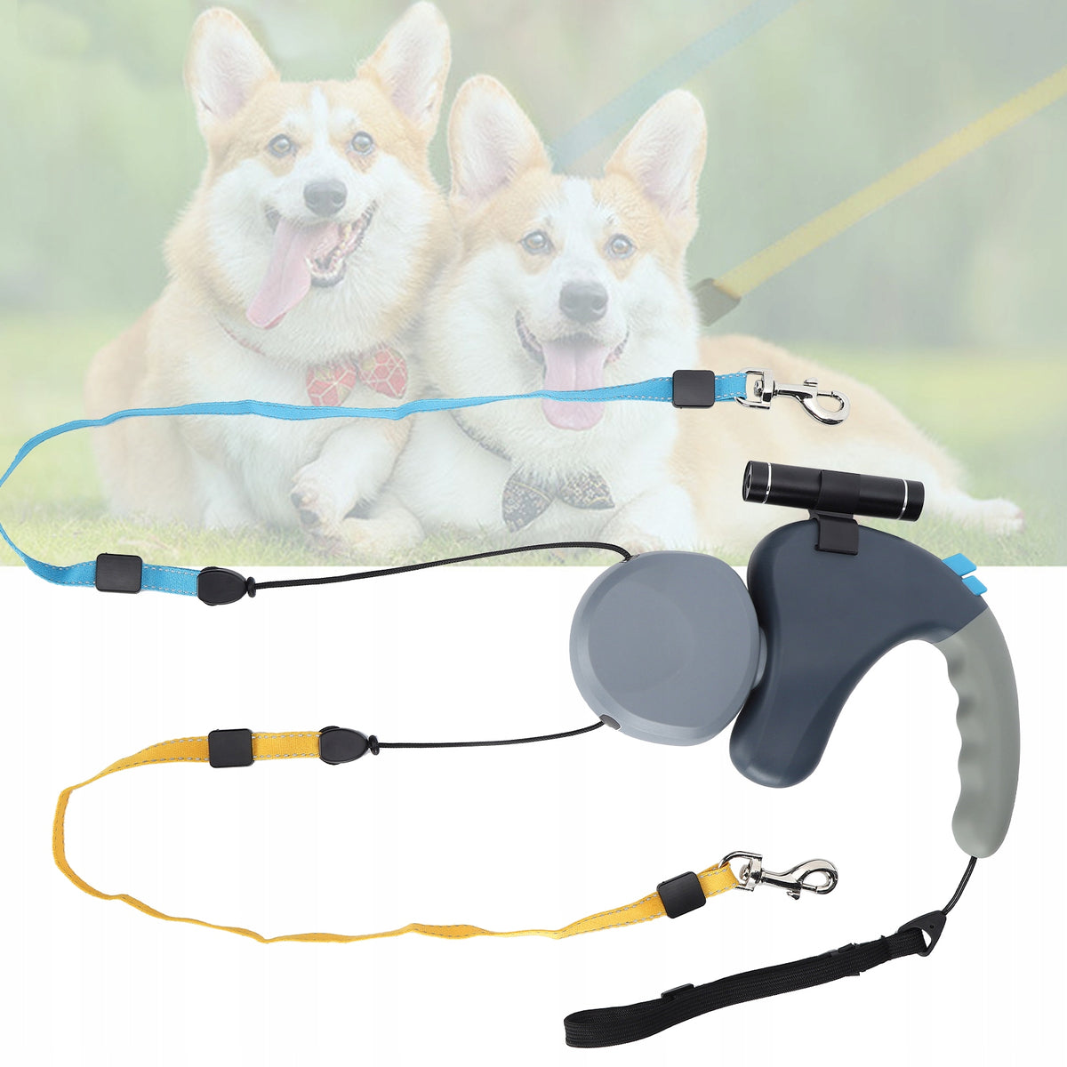 DOUBLE LEASH FOR TWO PÓW 300CM AUTOMATIC