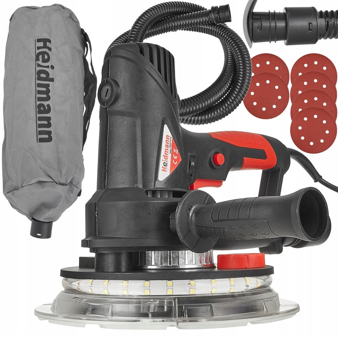 DOUBLE LED GRINDER 190mm 1800W PLASTER WALL HEIDMANN PAPERS