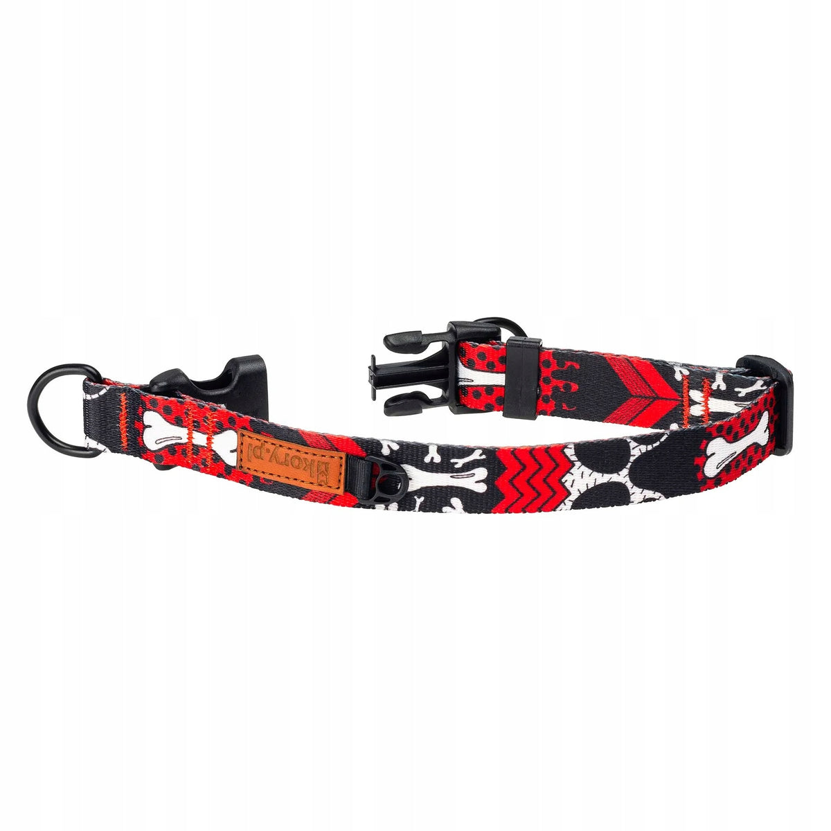 DOUBLE LOCK collar for reactive dog S/M 20 mm Ukory CUBE red Manufacturer code Obroża double lock 20 mm S PIES PSIA KOŚĆ