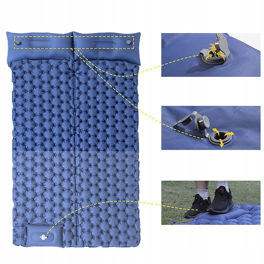 DOUBLE MATTRESS AUTOMATIC INFLATABLE NAVY BLUE 200*120CM WATERPROOF Brand no brand