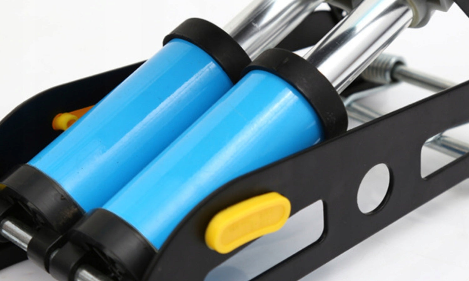 DOUBLE PISTON FOOT PUMP WITH CAR BICYCLE PRESSURE GAUGE STRONG Color black