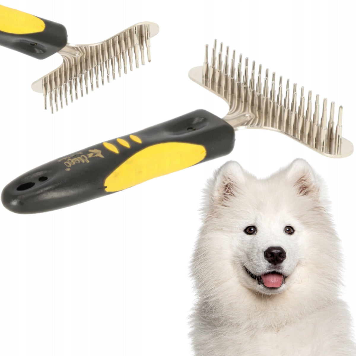 DOUBLE ROW DOG SCRAPER BRUSH FOR THICK AND LONG HAIR