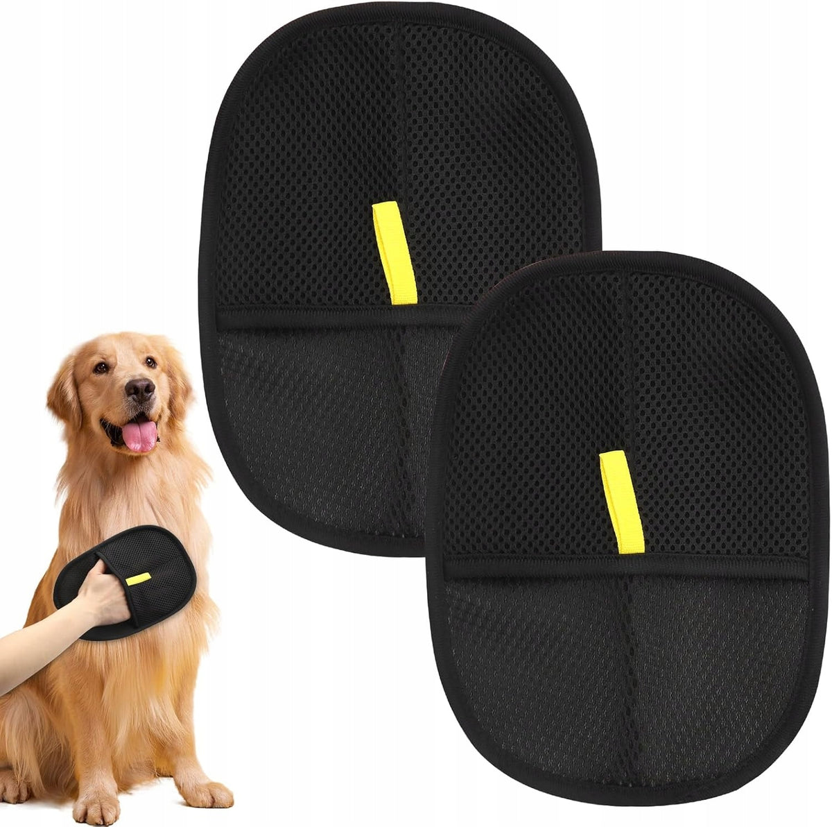 DOUBLE SIDED ANIMAL HAIR REMOVAL GLOVE SET OF TWO